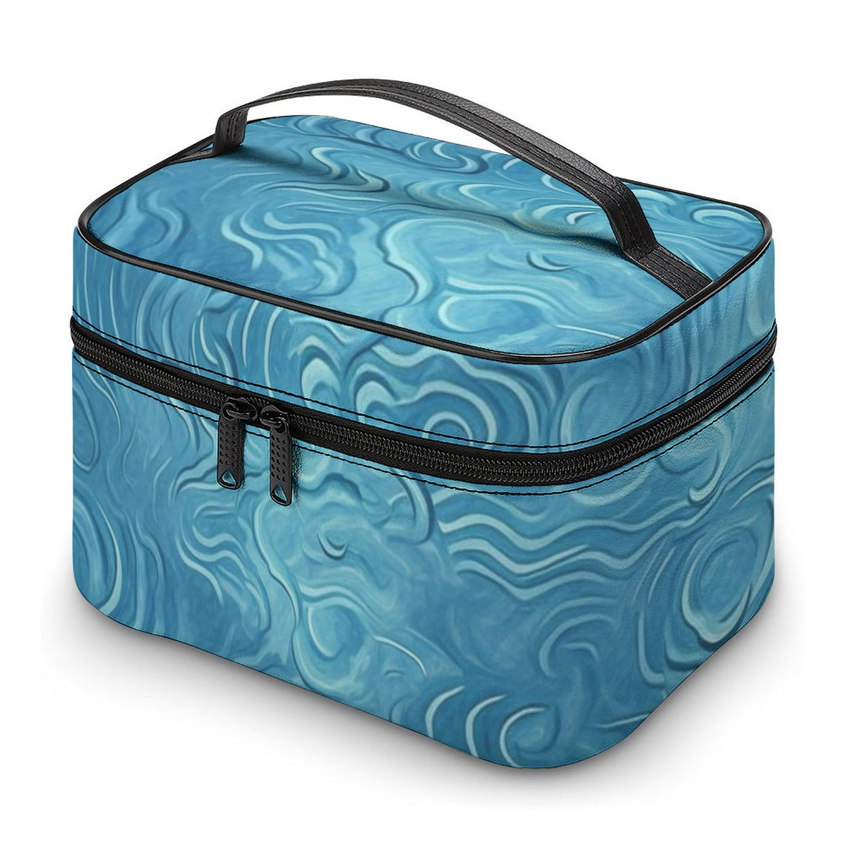 Ocean Currents Blue Travel Cosmetic Bag