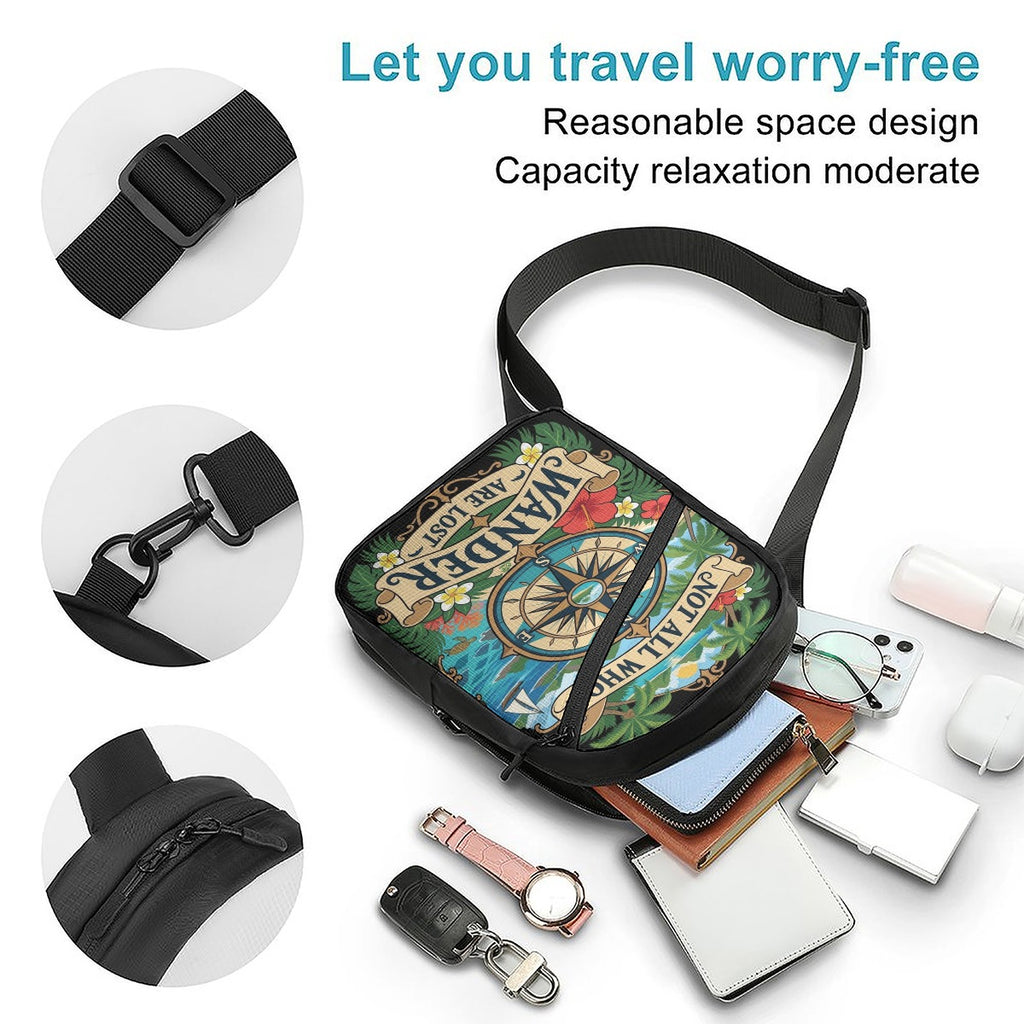 Wanderlust Compass Travel Crossbody Bag