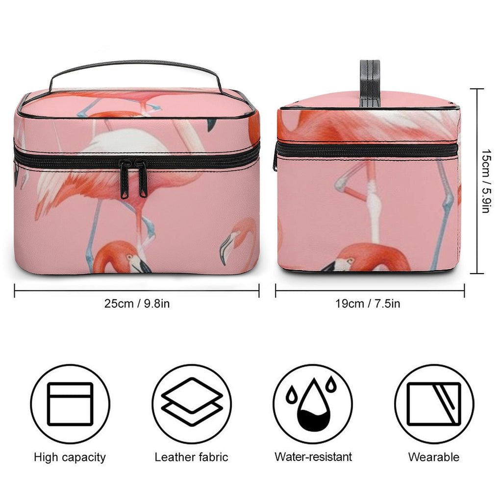Blush Flamingo Getaway Travel Cosmetic Bag
