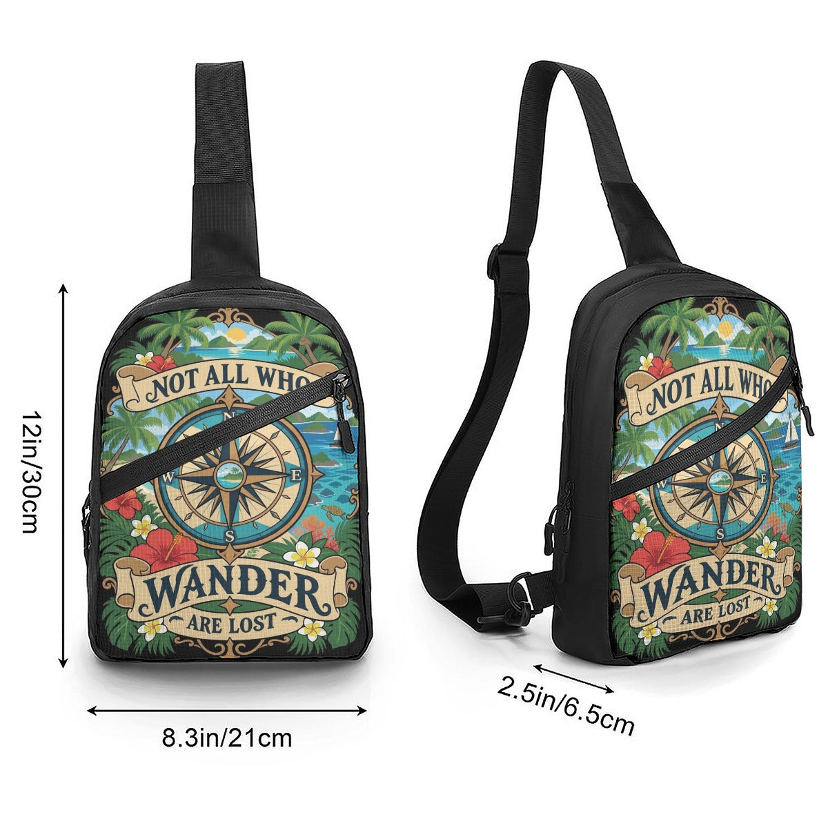 Wanderlust Compass Travel Crossbody Bag