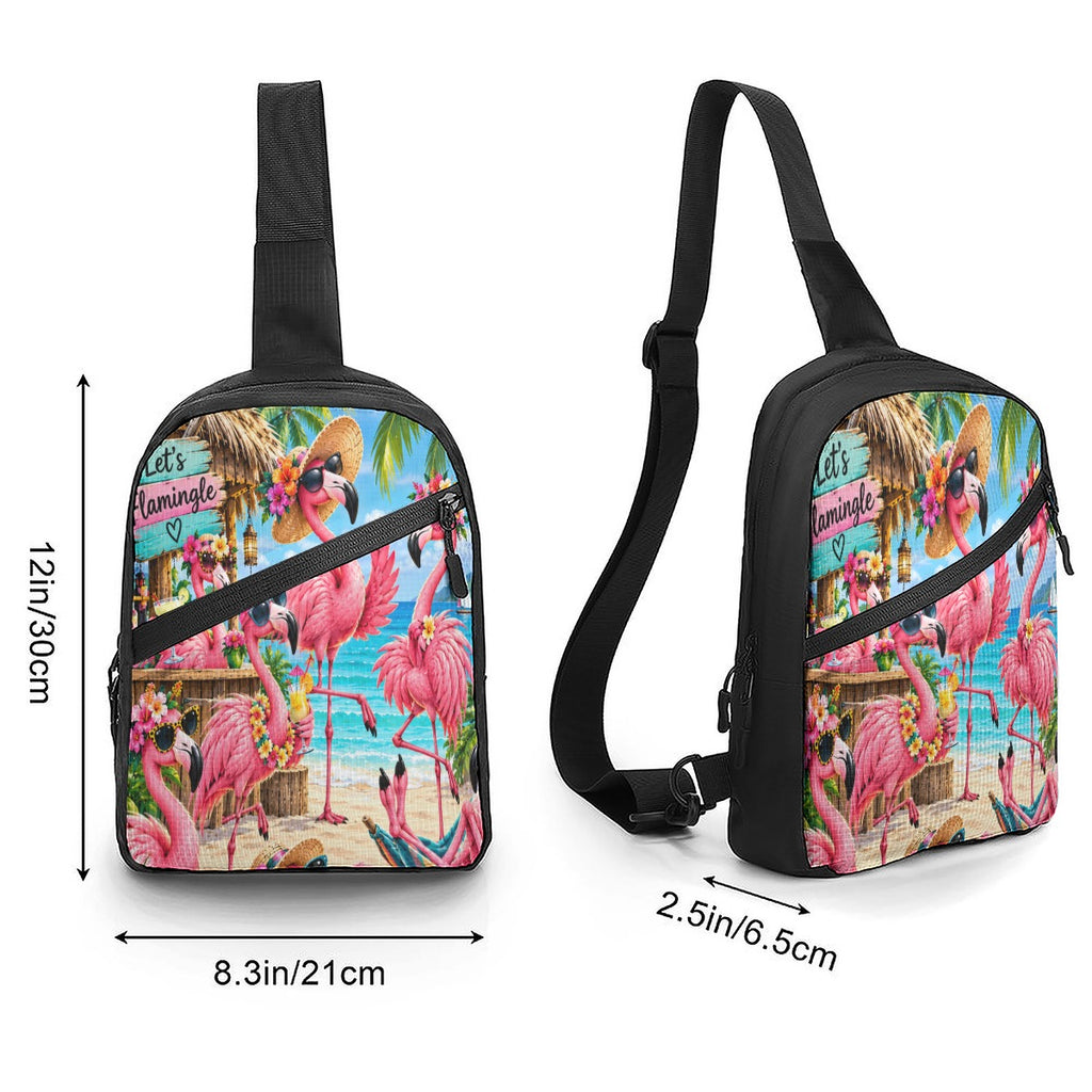 Flamingo Paradise Tropical Crossbody Bag