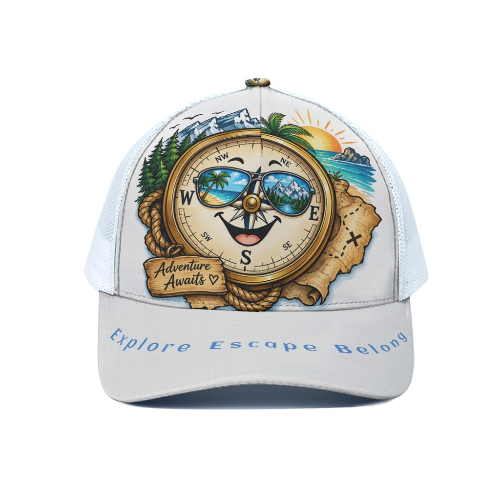 Where I Belong Vintage Compass Trucker Hat