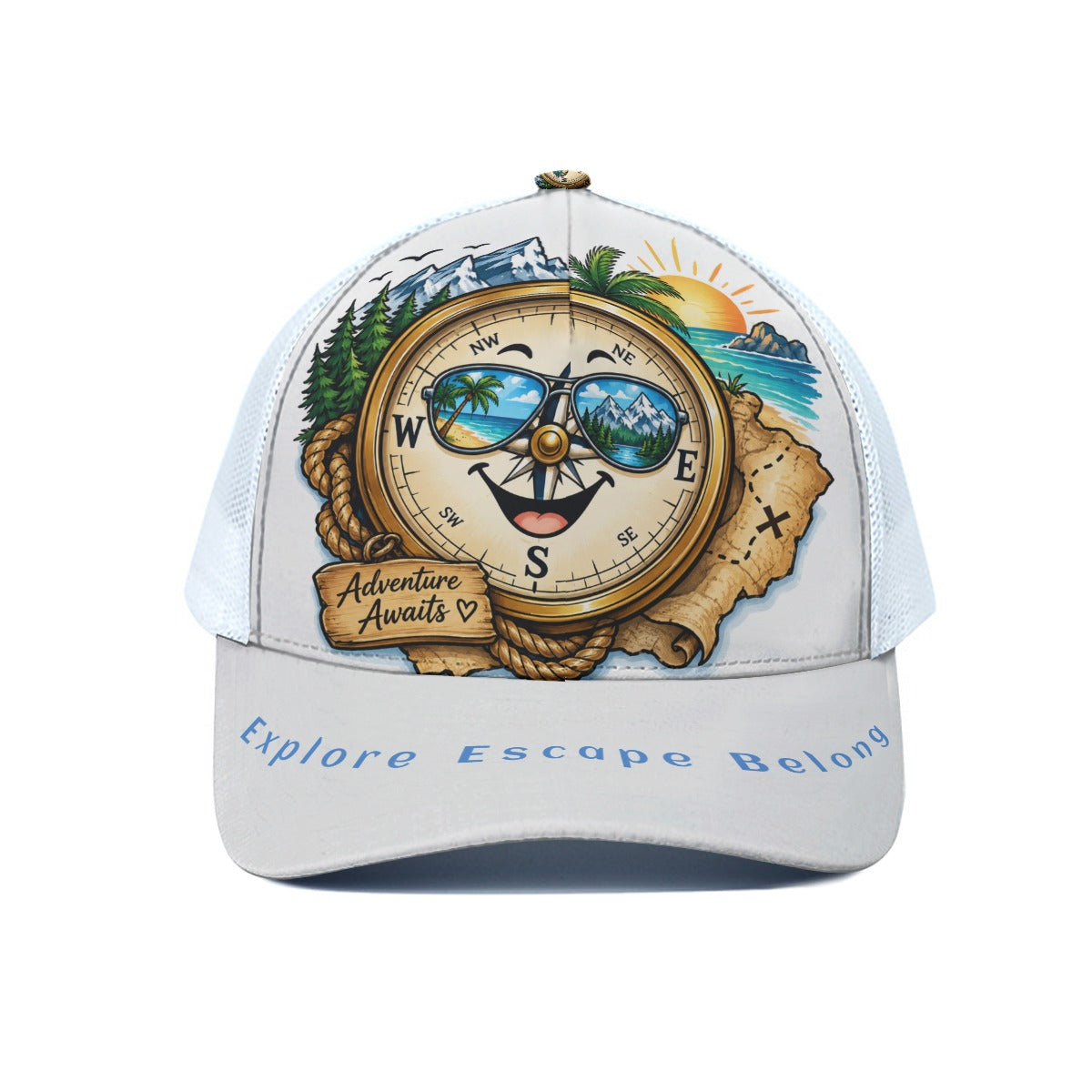 Where I Belong Vintage Compass Trucker Hat