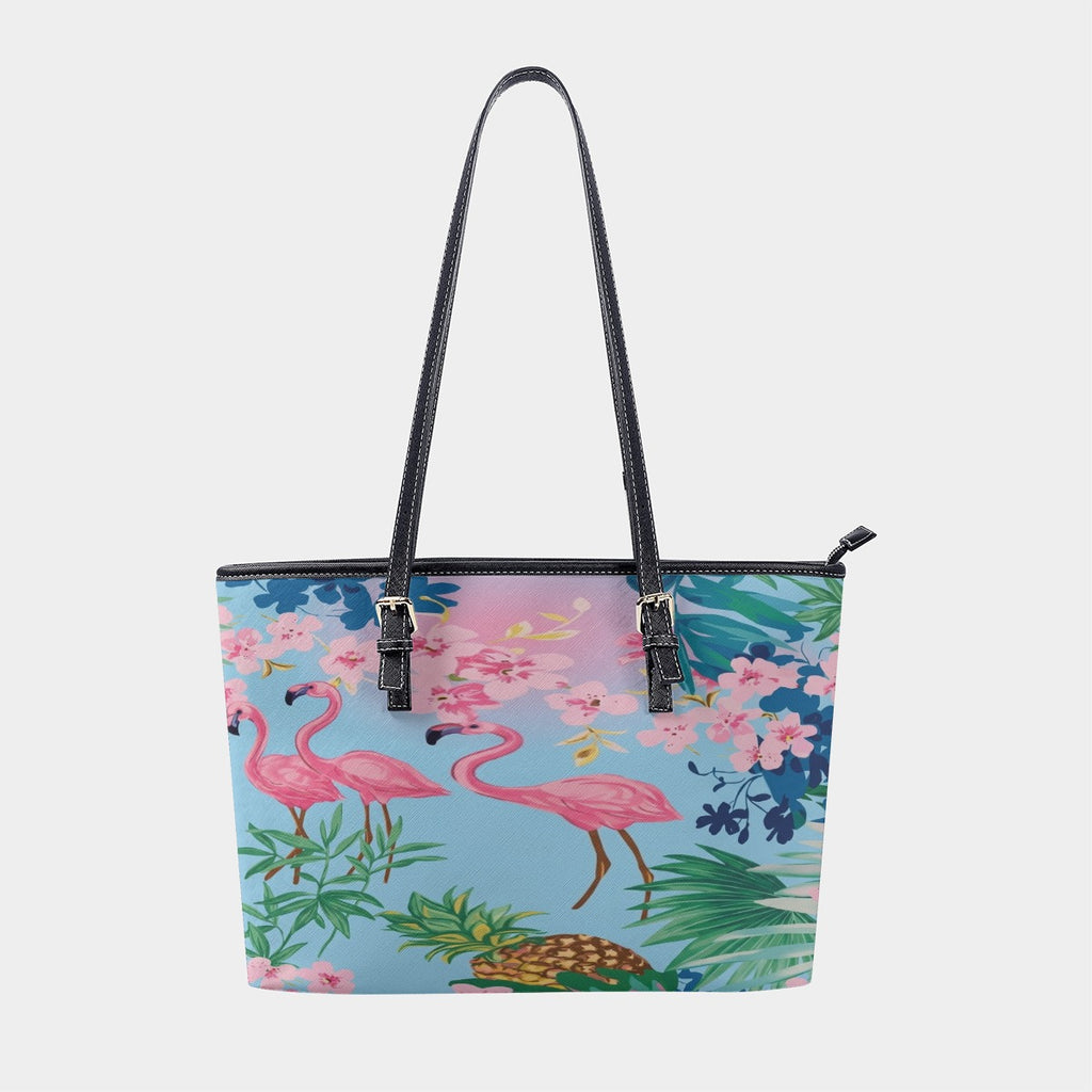 Turquoise Flamingo Island Tote Bag