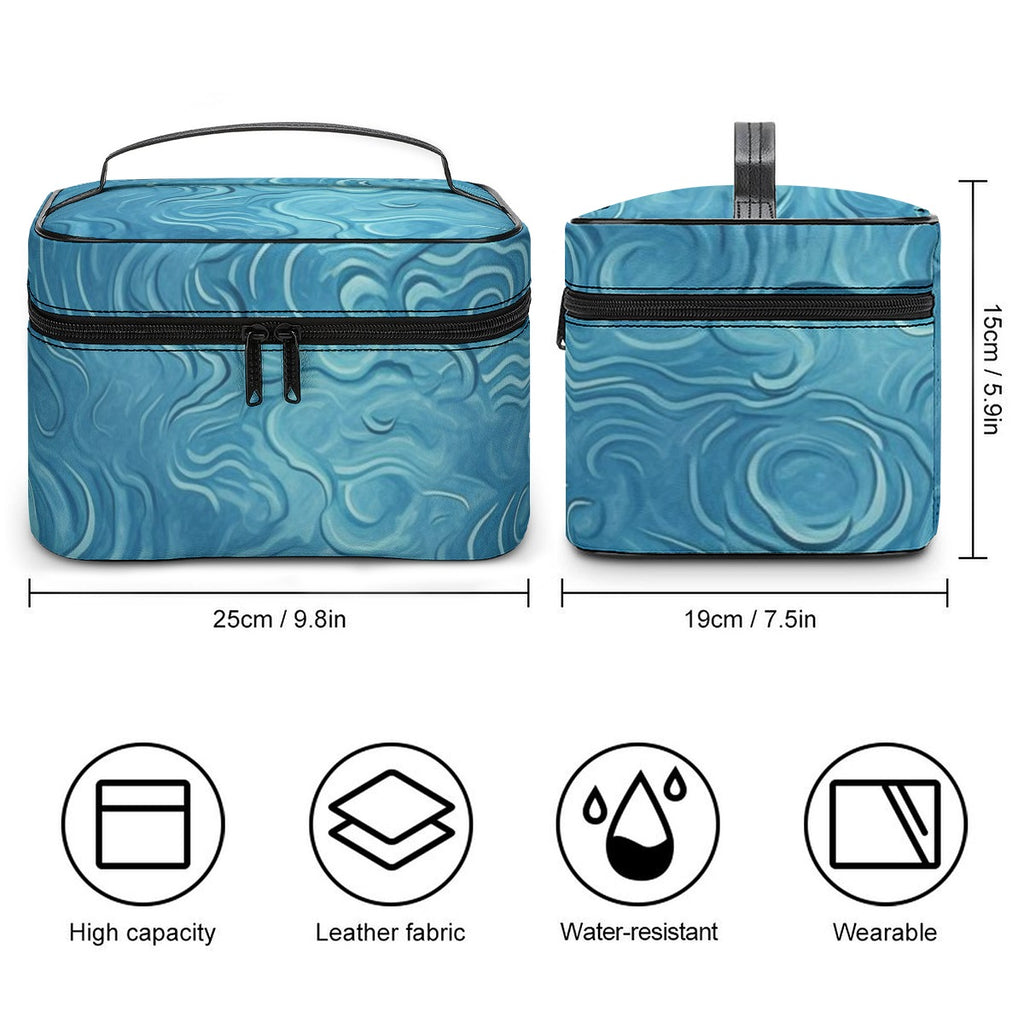 Ocean Currents Blue Travel Cosmetic Bag