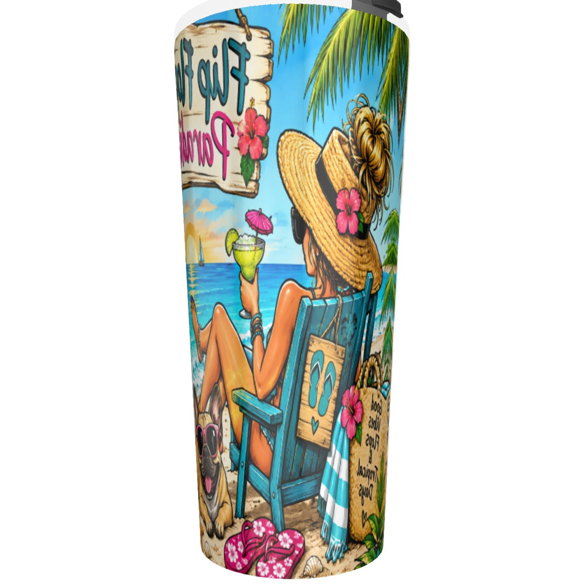 🌴 Flip Flop Paradise 30oz Tropical Adventure Tumbler