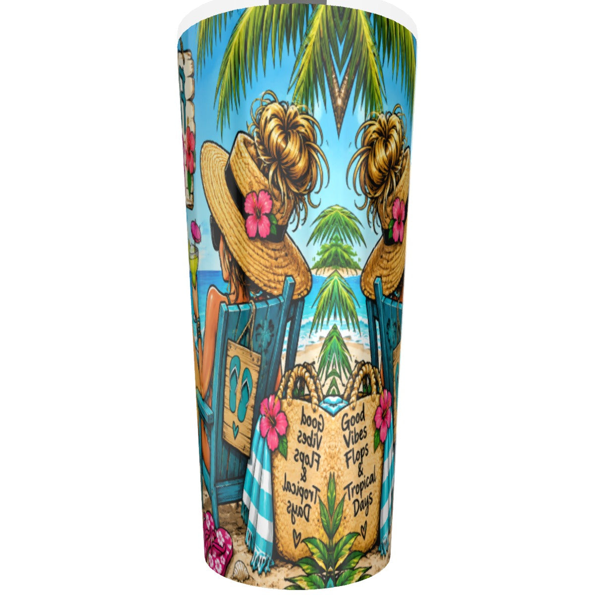 🌴 Flip Flop Paradise 30oz Tropical Adventure Tumbler