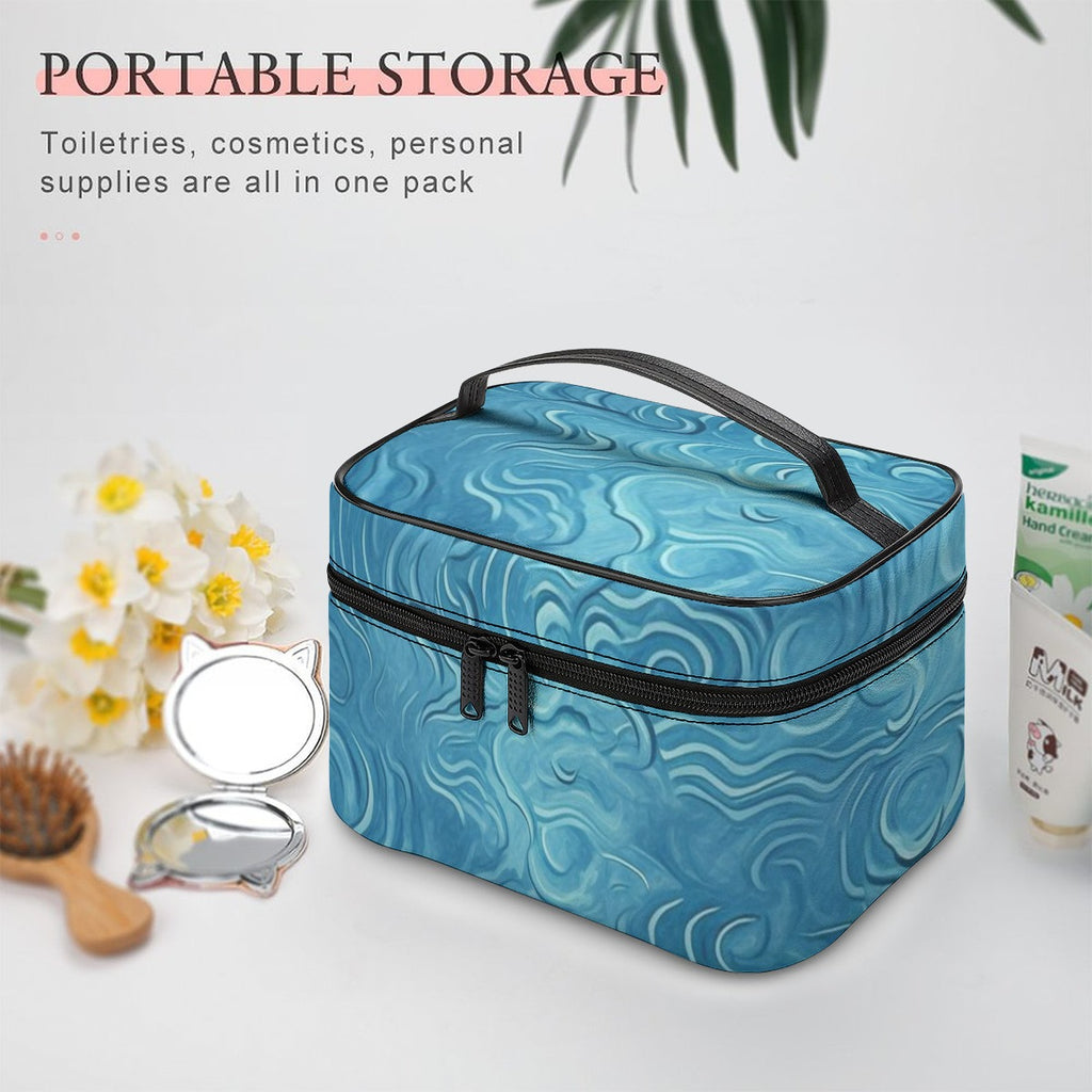 Ocean Currents Blue Travel Cosmetic Bag