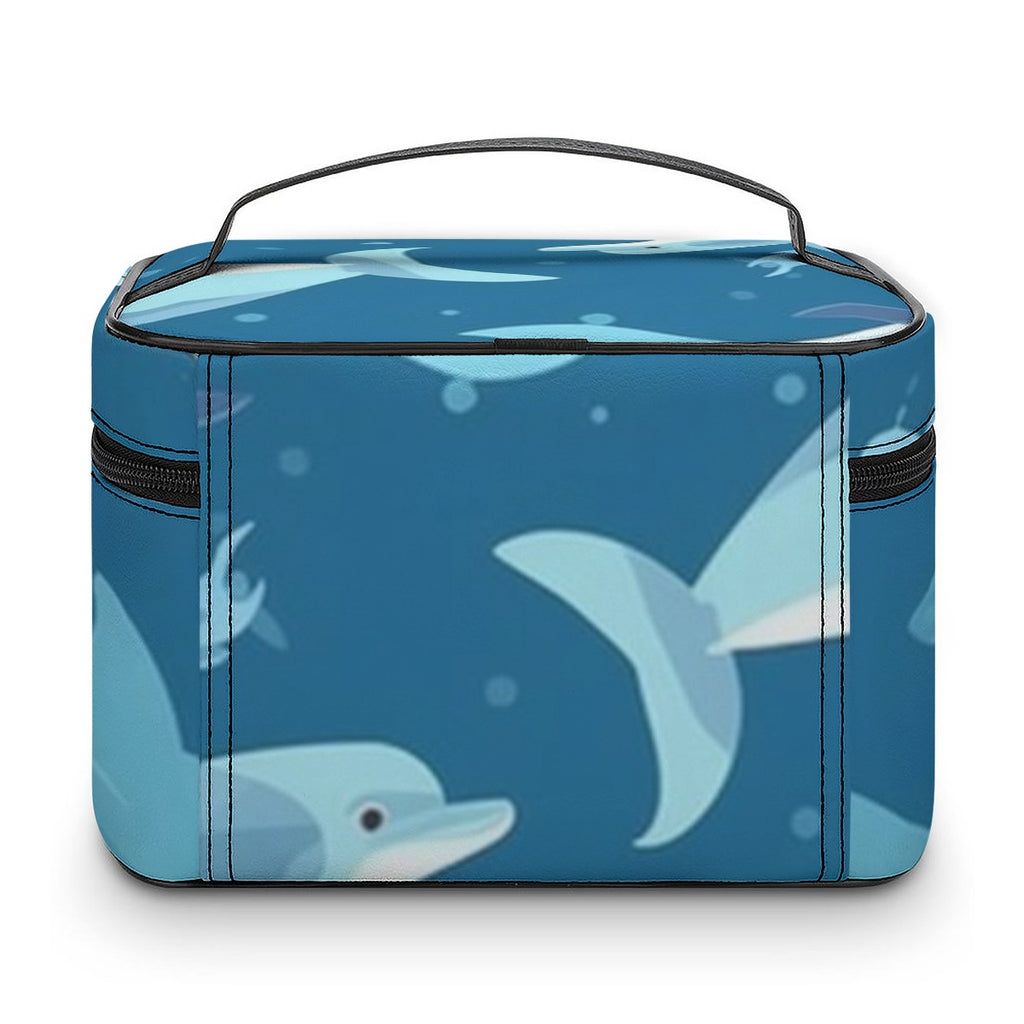 Dolphins in the Deep Blue Travel Cosmetic Bag