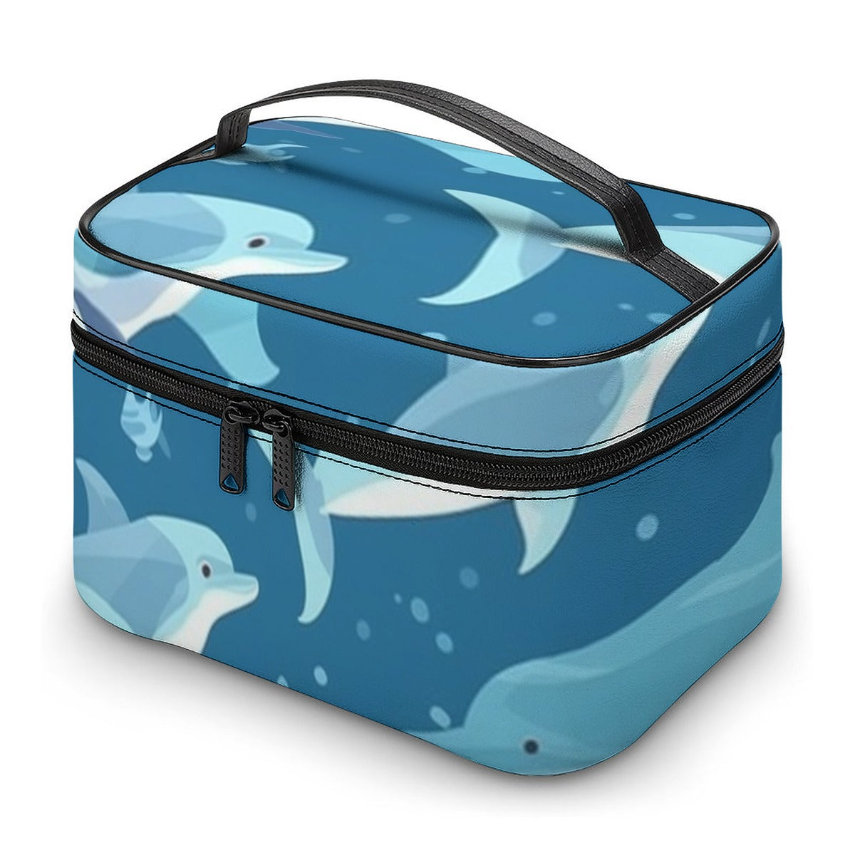 Dolphins in the Deep Blue Travel Cosmetic Bag
